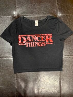 💫3/$20 Black 'Dancer Things' Stranger Things Inspired Cropped Graphic Tee